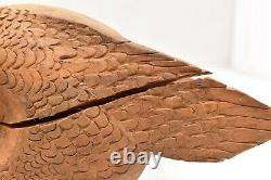 Papua New Guinea Sepik River Carved Wooden Statue w Bird Snake Tribal Art 12