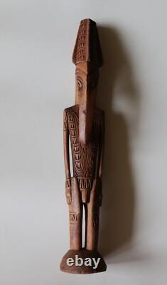 Papua New Guinea Sepik River Hand Carved Wooden Ancestral Figure 44cm Tall