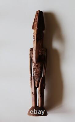 Papua New Guinea Sepik River Hand Carved Wooden Ancestral Figure 44cm Tall