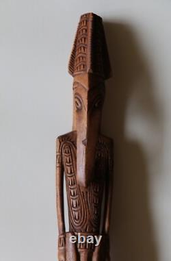 Papua New Guinea Sepik River Hand Carved Wooden Ancestral Figure 44cm Tall