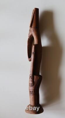 Papua New Guinea Sepik River Hand Carved Wooden Ancestral Figure 44cm Tall