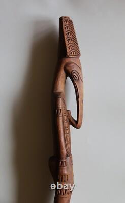 Papua New Guinea Sepik River Hand Carved Wooden Ancestral Figure 44cm Tall