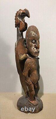 Papua New Guinea Sepik River Latmul Ancestor Woodcarving Statue Bird God Rooster