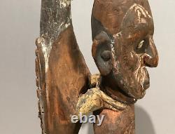 Papua New Guinea Sepik River Latmul Ancestor Woodcarving Statue Bird God Rooster