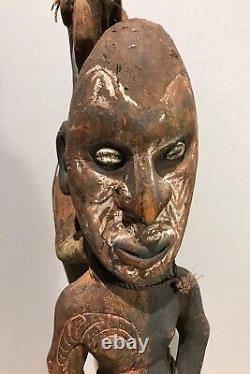 Papua New Guinea Sepik River Latmul Ancestor Woodcarving Statue Bird God Rooster