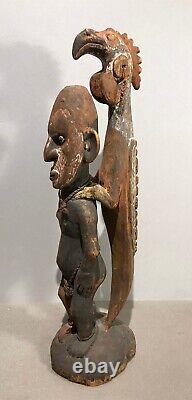 Papua New Guinea Sepik River Latmul Ancestor Woodcarving Statue Bird God Rooster