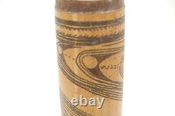 Papua New Guinea Sepik River Lime Container with Spatula Carved Tribal 12