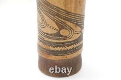 Papua New Guinea Sepik River Lime Container with Spatula Carved Tribal 12