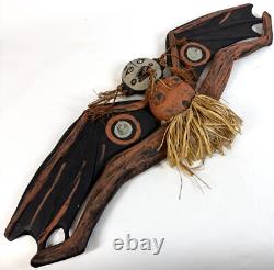 Papua New Guinea Sepik River Tribal Bat Wing Goddess Kinjinmbunduo Wood Carving