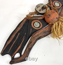 Papua New Guinea Sepik River Tribal Bat Wing Goddess Kinjinmbunduo Wood Carving