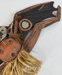 Papua New Guinea Sepik River Tribal Bat Wing Goddess Kinjinmbunduo Wood Carving