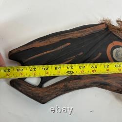 Papua New Guinea Sepik River Tribal Bat Wing Goddess Kinjinmbunduo Wood Carving