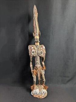 Papua New Guinea Sepik Sculpture Tribal Spirit Figure Polychrome Vintage Antique