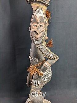 Papua New Guinea Sepik Sculpture Tribal Spirit Figure Polychrome Vintage Antique