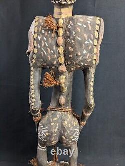 Papua New Guinea Sepik Sculpture Tribal Spirit Figure Polychrome Vintage Antique