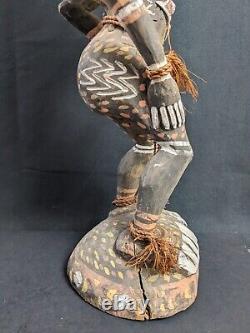 Papua New Guinea Sepik Sculpture Tribal Spirit Figure Polychrome Vintage Antique