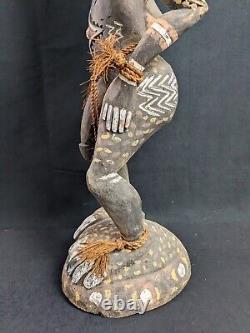 Papua New Guinea Sepik Sculpture Tribal Spirit Figure Polychrome Vintage Antique