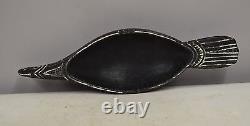 Papua New Guinea Siassi Carved Wood Ceremonial Blackened Wood Incised Bird Bowl