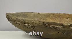 Papua New Guinea Siassi Wood Ceremonial Blackened Bowl