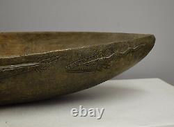 Papua New Guinea Siassi Wood Ceremonial Blackened Bowl