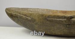 Papua New Guinea Siassi Wood Ceremonial Blackened Bowl