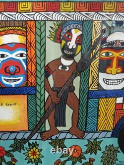 Papua New Guinea South Pacific Tribal FOLK ART PAINTING by Winston Kauage, Jr