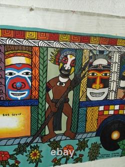 Papua New Guinea South Pacific Tribal FOLK ART PAINTING by Winston Kauage, Jr