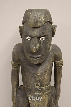 Papua New Guinea Statue Shell Eyes Sepik River Kambot Village