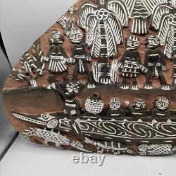 Papua New Guinea Story Board Kambot Village Crocodile Canoe Hand Carved