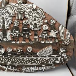 Papua New Guinea Story Board Kambot Village Crocodile Canoe Hand Carved