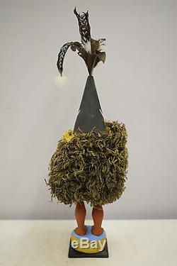 Papua New Guinea Tolai People Duk Duk Statue Male Female Feathers