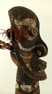 Papua New Guinea Tribal Carved Hollow Wooden Statue Figure
