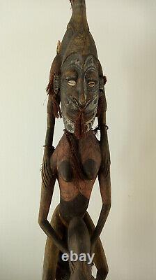 Papua New Guinea Tribal Carved Wooden Totem Statue Figure