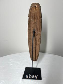 Papua New Guinea Tribal Wooden Mask Hand-Carved with Pigments and Fiber 20