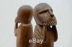 Papua New Guinea Trobriand Island Massim Carved Figure double Wood Statue tribe