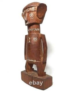 Papua New Guinea Vint Hand Carved/painted Wood Deity Fig Oceanic Tribal/folk Art