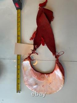 Papua New Guinea Western Highlands Kina Shell Necklaces with Red Pigment