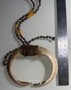 Papua New Guinea, Wild Boar Tusk, Necklace, Native Tribal Art Work