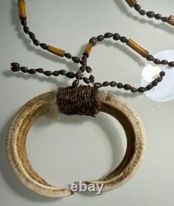 Papua New Guinea, Wild Boar Tusk, Necklace, Native Tribal Art Work