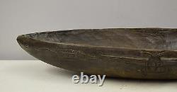 Papua New Guinea Wood Carved Blackened Ceremonial Bowl Siassi Island