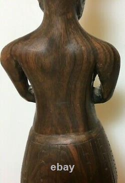 Papua New Guinea Wood Female Figure, Brought back in the 70's 32.5cm tall 566g