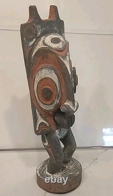 Papua New Guinea Wood Sepik River tribal figure Circa 1960's