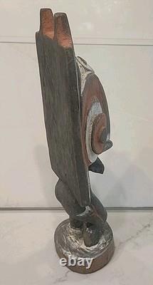 Papua New Guinea Wood Sepik River tribal figure Circa 1960's