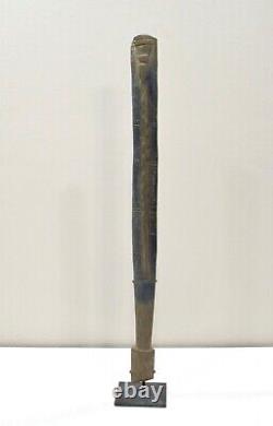 Papua New Guinea Wood Tribal Inscribed Club Milne Bay