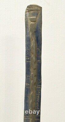 Papua New Guinea Wood Tribal Inscribed Club Milne Bay