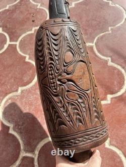 Papua New Guinea Wooden Slit Drum Vintage Hand Carved