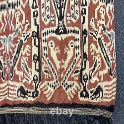 Papua New Guinea Woven tribal Cotton Headhunters Textile IKAT HUMANS ANIMALS