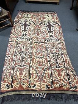 Papua New Guinea Woven tribal Cotton Headhunters Textile IKAT HUMANS ANIMALS