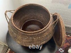 Papua new guinea Hand Woven Table, Basket, Secret Storage. Unique Beautiful