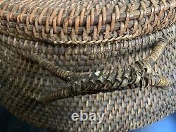 Papua new guinea Hand Woven Table, Basket, Secret Storage. Unique Beautiful